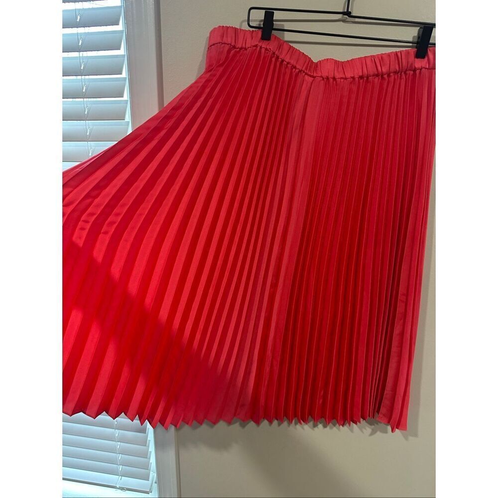 J. Crew 2XL Red Pleated Midi/Maxi Skirt - Picture 3 of 4